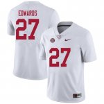 NCAA Men's Alabama Crimson Tide #27 Kyle Edwards Stitched College 2020 Nike Authentic White Football Jersey RW17R40US